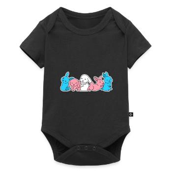 Trans flag rabbit design for trans people - Baby Premium short-sleeve bodysuit - black - Front