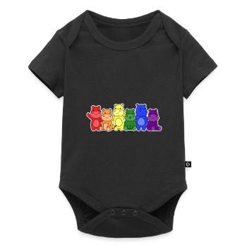 Drapeau LGBT + hippopotame design pour les personnes LGBT + - Body à manches courtes Premium Bébé - noir - Devant