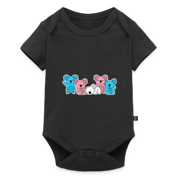 Trans flag koala design for trans people - Baby Premium short-sleeve bodysuit - black - Front