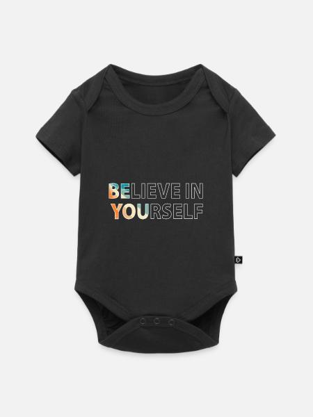 Believe in yourself - Baby Premium Kurzarmbody - Schwarz