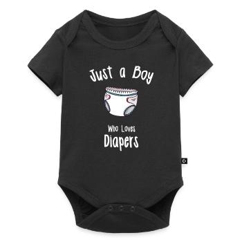 ABDL Diaper designs for Men - Baby Premium short-sleeve bodysuit - black - Front