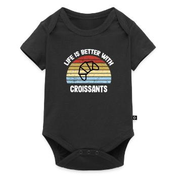 Rétro Croissant design - Body à manches courtes Premium Bébé - noir - Devant