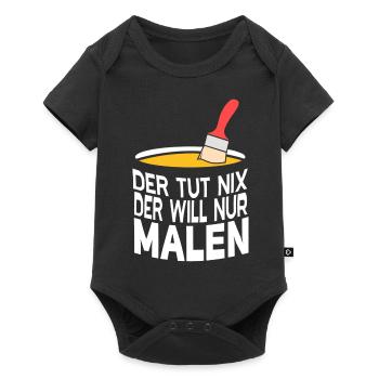 Der will nur Malen Design für Maler und Lackierer - Baby Premium Kurzarmbody - Schwarz - Vorne