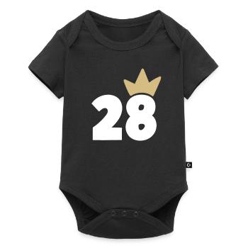 28 Crown number 28 - Baby Premium short-sleeve bodysuit - black - Front