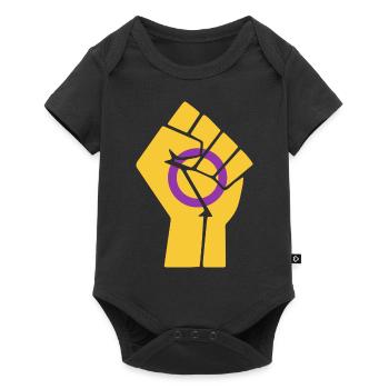 Intersex Pride Fist Design pour l’égalité - Body à manches courtes Premium Bébé - noir - Devant