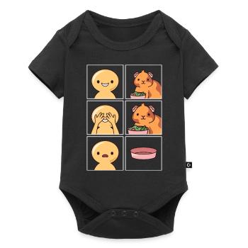 Les cochons d’Inde mangent vite Design pour les fans - Body à manches courtes Premium Bébé - noir - Devant