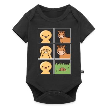 Horses Horse Manure Design for Owners of Horses - Baby Premium short-sleeve bodysuit - black - Front