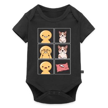 Dog cushion Eaten design for dog owners - Baby Premium short-sleeve bodysuit - black - Front
