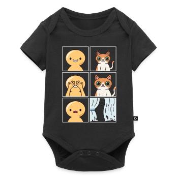 Conception de rideaux détruits pour chats - Body à manches courtes Premium Bébé - noir - Devant