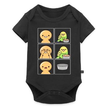 Budgie eats fast Design for fans - Baby Premium short-sleeve bodysuit - black - Front