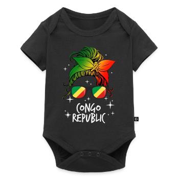 République du Congo - Body à manches courtes Premium Bébé - noir - Devant