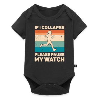 Si je m’effondre, veuillez mettre ma montre en pause - Body à manches courtes Premium Bébé - noir - Devant
