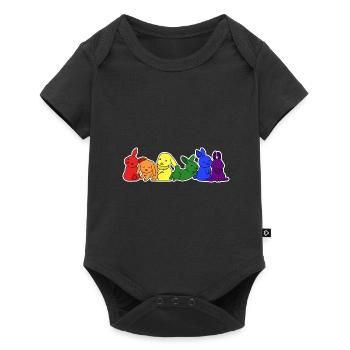 Conception de lapin drapeau LGBT + pour les personnes LGBT + - Body à manches courtes Premium Bébé - noir - Devant