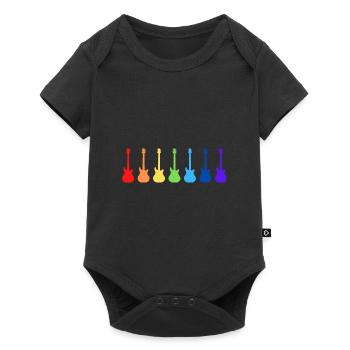 Gitarren Musik LGBT GAY Pride Shirt Guitar Rainbow - Baby Premium short-sleeve bodysuit - black - Front