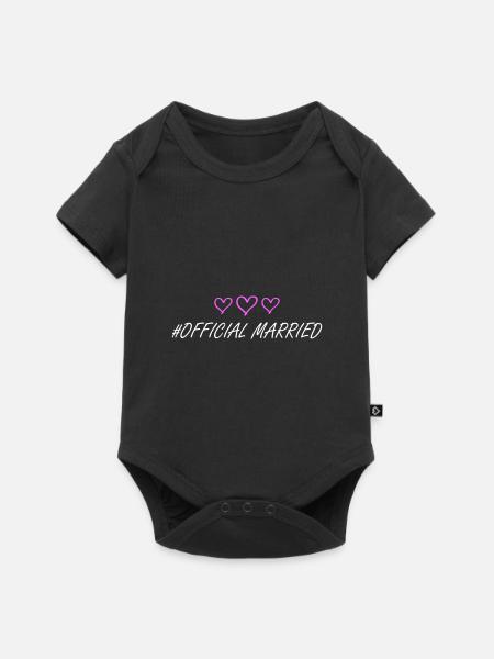 Married Hochzeit herzchen - Baby Premium Kurzarmbody - Schwarz