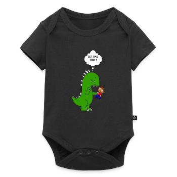 DinoGeister Animal: Is This Organic? sweet Dino T-rex Gesc - Baby Premium short-sleeve bodysuit - black - Front