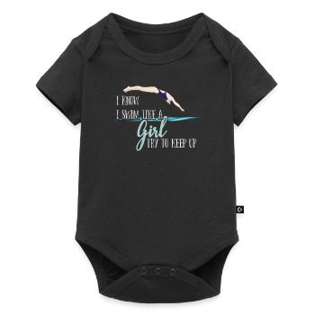 Natation Femmes - Je nage comme une fille - Body à manches courtes Premium Bébé - noir - Devant