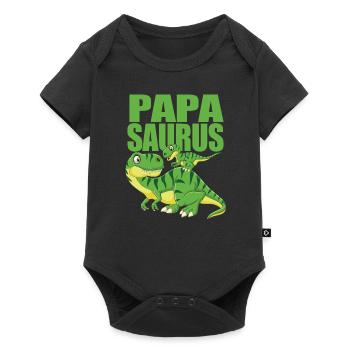Papa Dinosaure - Papasaurus - Body à manches courtes Premium Bébé - noir - Devant