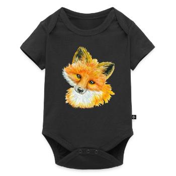 Renard aquarelle idée cadeau amoureux des animaux sauvages - Body à manches courtes Premium Bébé - noir - Devant