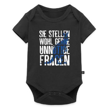 Sie stellen wohl gerne unnötige Fragen Känguru - Baby Premium Kurzarmbody - Schwarz - Vorne