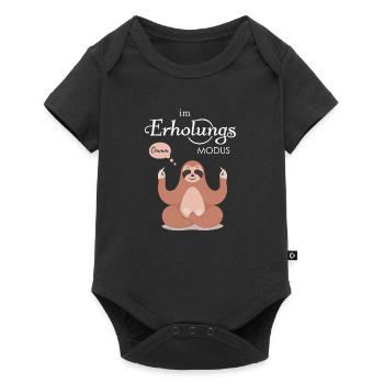 Faultier Sloth Im Erholungsmodus Yoga Erholung - Baby Premium Kurzarmbody - Schwarz - Vorne