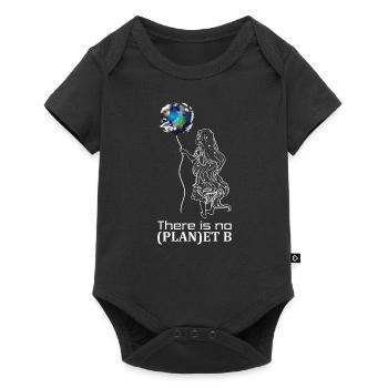 There is no plan B | Little girl planet earth - Baby Premium short-sleeve bodysuit - black - Front