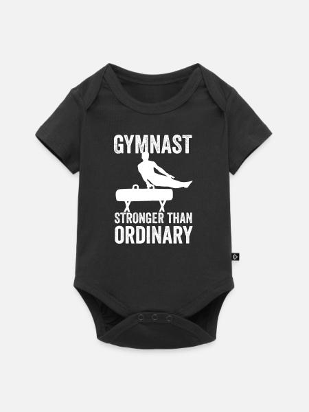 Männlicher Turner - Turner stärker als gewöhnlich - Baby Premium Kurzarmbody - Schwarz