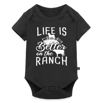 Life Is Better On The Ranch - Farmer - Baby Premium short-sleeve bodysuit - black - Front