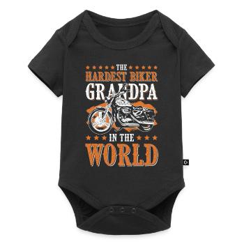 Grand-père de motard moto - Body à manches courtes Premium Bébé - noir - Devant