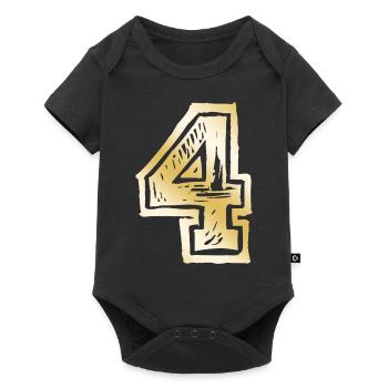 4 Number Gold - Baby Premium short-sleeve bodysuit - black - Front