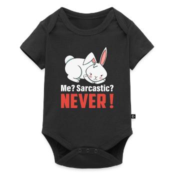 Ich? Sarkastisch? Nie süßes Kaninchen Ostertag - Baby Premium Kurzarmbody - Schwarz - Vorne