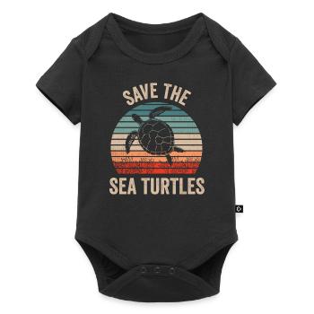 Save the Sea Turtles Retro Vintage Climate Change - Baby Premium short-sleeve bodysuit - black - Front