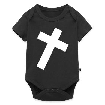 Cross Emoji Sketch Drawing White - Baby Premium short-sleeve bodysuit - black - Front