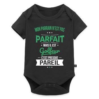 Mon parrain n'est pas parfait - golfeur - Body à manches courtes Premium Bébé - noir - Devant