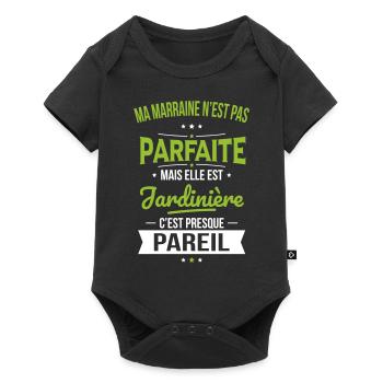 Ma marraine n'est pas parfaite - Jardinière - Body à manches courtes Premium Bébé - noir - Devant