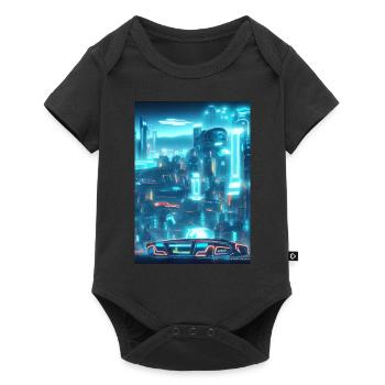 Cool Japanese World Japan Neon City - Baby Premium Kurzarmbody - Schwarz - Vorne