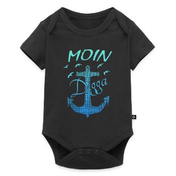 Moin Moin - Baby Premium Kurzarmbody - Schwarz - Vorne