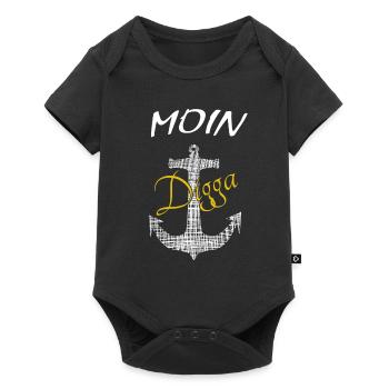 Moin - Baby Premium Kurzarmbody - Schwarz - Vorne