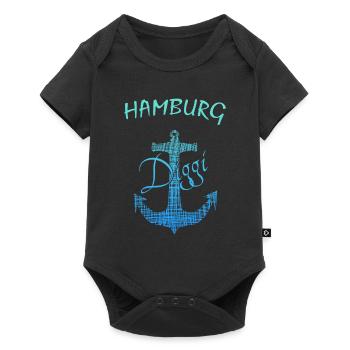 Hamburg - Baby Premium Kurzarmbody - Schwarz - Vorne
