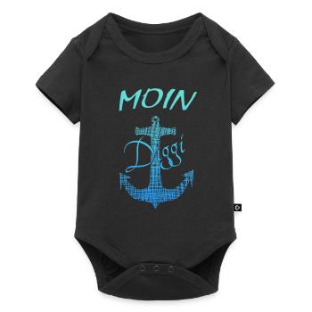 Moin - Baby Premium Kurzarmbody - Schwarz - Vorne