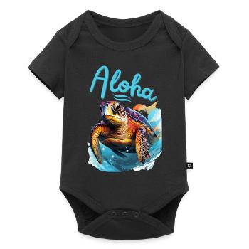 Turtle in the sea sea turtle underwater - Baby Premium short-sleeve bodysuit - black - Front