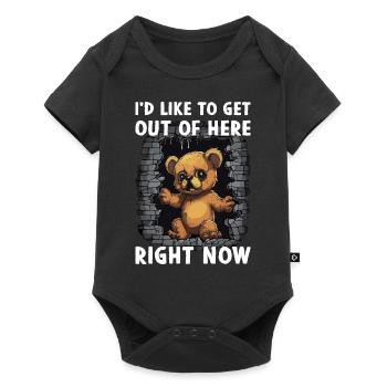 Teddy bear on the run Work Job Profession Saying - Baby Premium short-sleeve bodysuit - black - Front