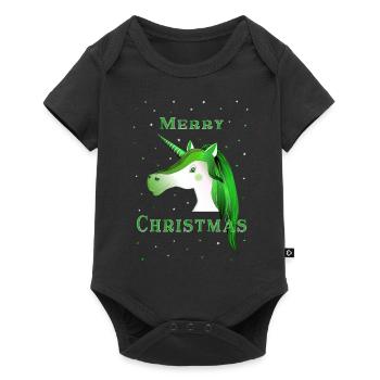Merry Christmas - Baby Premium Kurzarmbody - Schwarz - Vorne