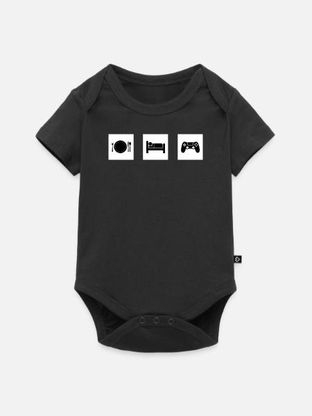Icônes Minimalistes pour Loisirs Numériques - Body à manches courtes Premium Bébé - noir