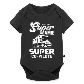 Mamie camping car cadeau grand parents - Body à manches courtes Premium Bébé - noir - Devant