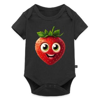 Fröhliche Erdbeere Happy Strawberry Happy Fruits - Baby Premium short-sleeve bodysuit - black - Front