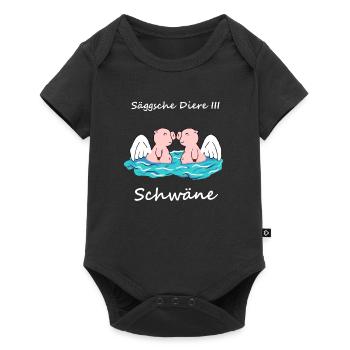 Sächsische Tiere - Die Schwäne Schweine - Baby Premium Kurzarmbody - Schwarz - Vorne