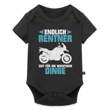 Endlich Rentner Motorrad - Baby Premium Kurzarmbody - Schwarz - Vorne