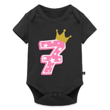 7 Krone 7ème anniversaire 7 ans - Body à manches courtes Premium Bébé - noir - Devant
