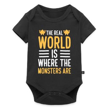 Cute Little Sister Brother - Baby Premium short-sleeve bodysuit - black - Front